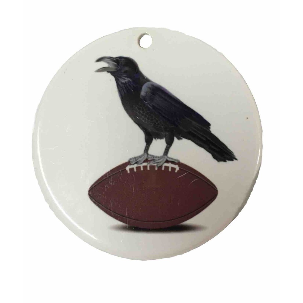 Raven Football Christmas Ceramic Disc Ornament